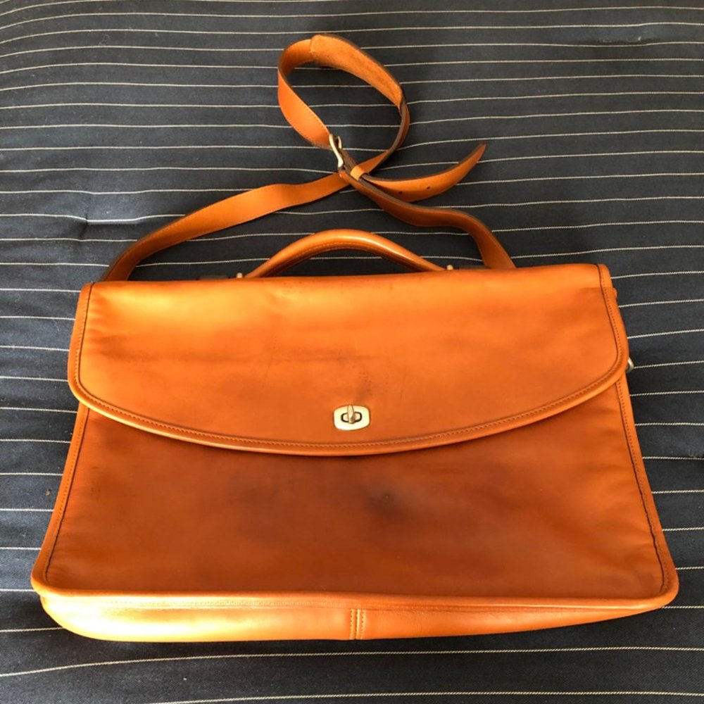 Coach Lexington Slim Briefcase - Tan